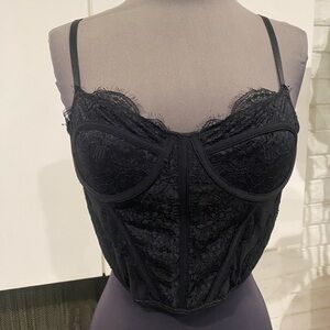 Elegant Black Lace Corset Top